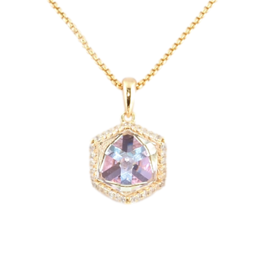 Кулон Xuping 18K с кр-ми Swarovski на цепочке Кристальный куб длина 40,5-46см х 1мм фото №1 Кулон Xuping 18K с кр-ми Swarovski на цепочке Кристальный куб длина 40,5-46см х 1мм фото №1