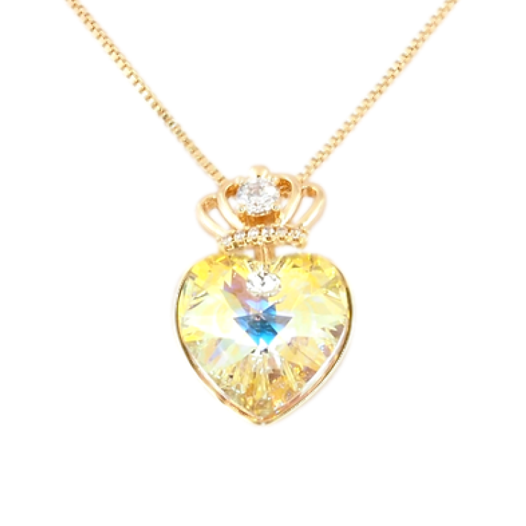 Кулон Xuping цвет 18K с кр-ми Swarovski на цепочке Сердце Sunshine Delite с короной длина 40-45см х 1мм фото №25