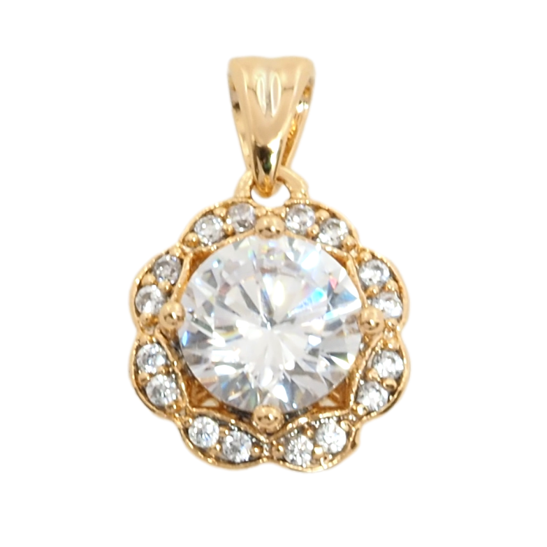 Кулон Xuping Позолота 18K Цветочек с фианитом и цирконием для цепочки до 2мм фото №3