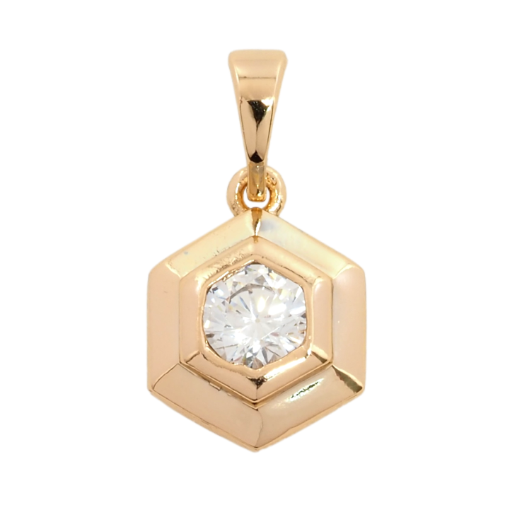 Кулон Xuping Позолота 18K Шестикутник із кристалом для ланцюжка до 5мм фото №16 Кулон Xuping Позолота 18K Шестикутник із кристалом для ланцюжка до 5мм фото №16