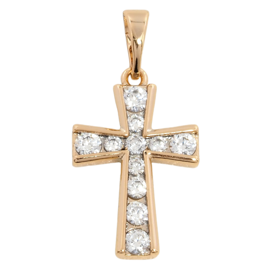 Кулон Xuping Позолота 18K Хрест із цирконієм для ланцюжка до 5мм фото №1