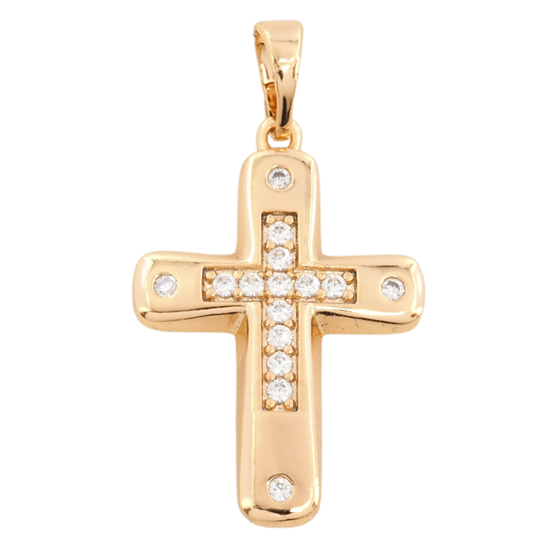 Кулон Xuping Позолота 18K Хрест із цирконієм для ланцюжка до 5мм фото №1 Кулон Xuping Позолота 18K Хрест із цирконієм для ланцюжка до 5мм фото №1