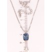 Кулон Xuping колір Родій з кр-ми Swarovski на ланцюжку Келих з кристалом Montana дл. 41,5-47см х 1мм фото №3