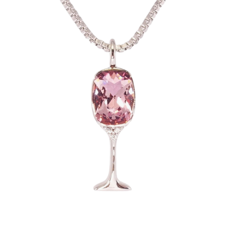 Кулон Xuping колір Родій з кр-ми Swarovski на ланцюжку Келих з кристалом Amethyst дл. 42-47см х 1мм фото №2 Кулон Xuping колір Родій з кр-ми Swarovski на ланцюжку Келих з кристалом Amethyst дл. 42-47см х 1мм фото №2