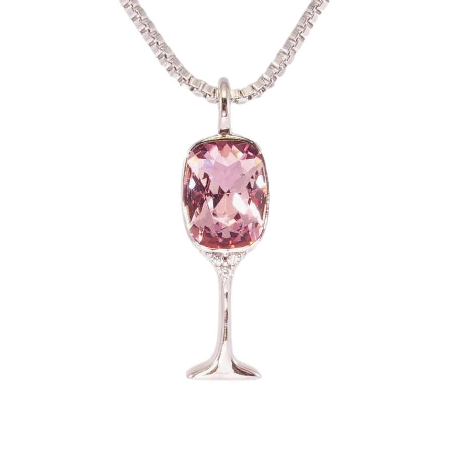 Кулон Xuping цвет Родий с кр-ми Swarovski на цепочке Бокал с кристаллом Amethyst дл. 42-47см х 1мм фото №1 Кулон Xuping цвет Родий с кр-ми Swarovski на цепочке Бокал с кристаллом Amethyst дл. 42-47см х 1мм фото №1