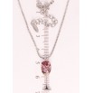 Кулон Xuping цвет Родий с кр-ми Swarovski на цепочке Бокал с кристаллом Amethyst дл. 42-47см х 1мм фото №4 Кулон Xuping цвет Родий с кр-ми Swarovski на цепочке Бокал с кристаллом Amethyst дл. 42-47см х 1мм фото №4
