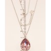 Кулон Xuping цвет Родий с кристаллами Swarovski на цепочке Кристалл Antique Pink длина 39-44.5см х 1мм фото №6