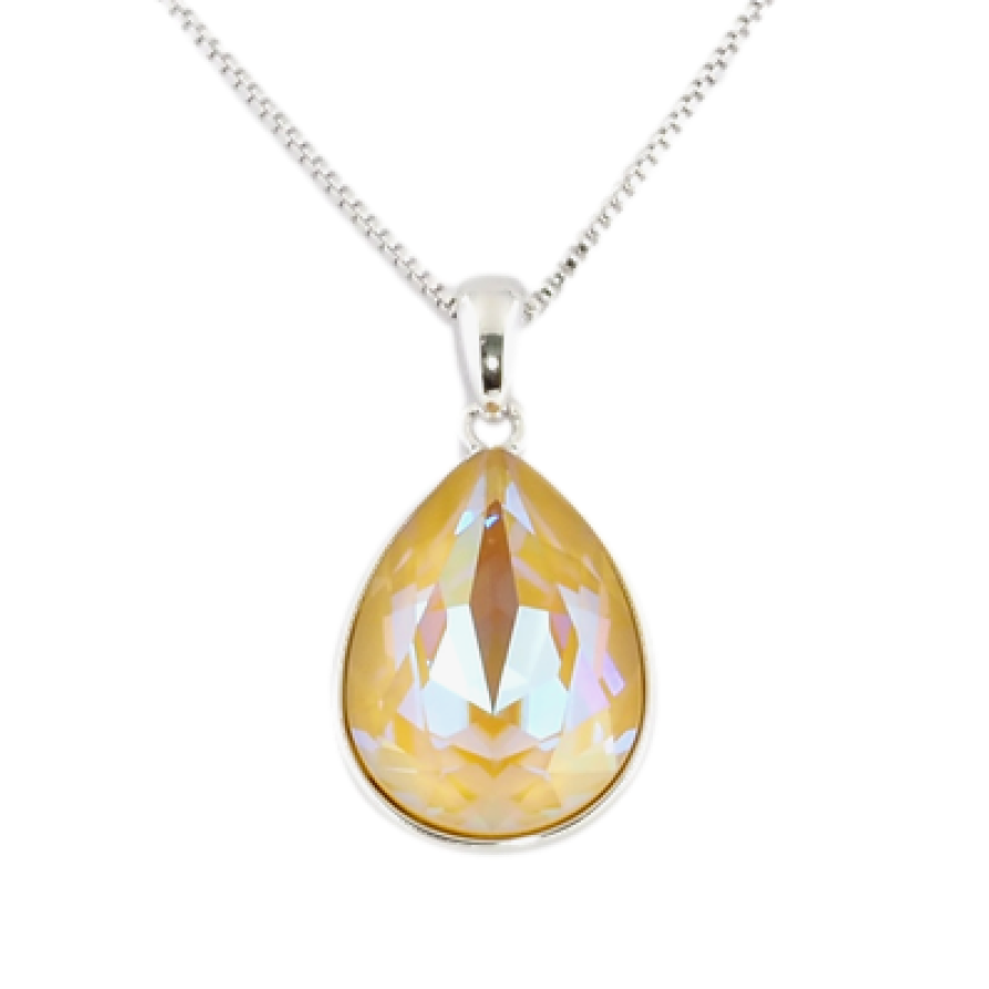 Кулон Xuping цвет Родий с кристаллами Swarovski на цепочке Кристалл Peach Delite длина 39-44см х 1мм фото №1 Кулон Xuping цвет Родий с кристаллами Swarovski на цепочке Кристалл Peach Delite длина 39-44см х 1мм фото №1