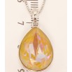 Кулон Xuping цвет Родий с кристаллами Swarovski на цепочке Кристалл Peach Delite длина 39-44см х 1мм фото №3 Кулон Xuping цвет Родий с кристаллами Swarovski на цепочке Кристалл Peach Delite длина 39-44см х 1мм фото №3