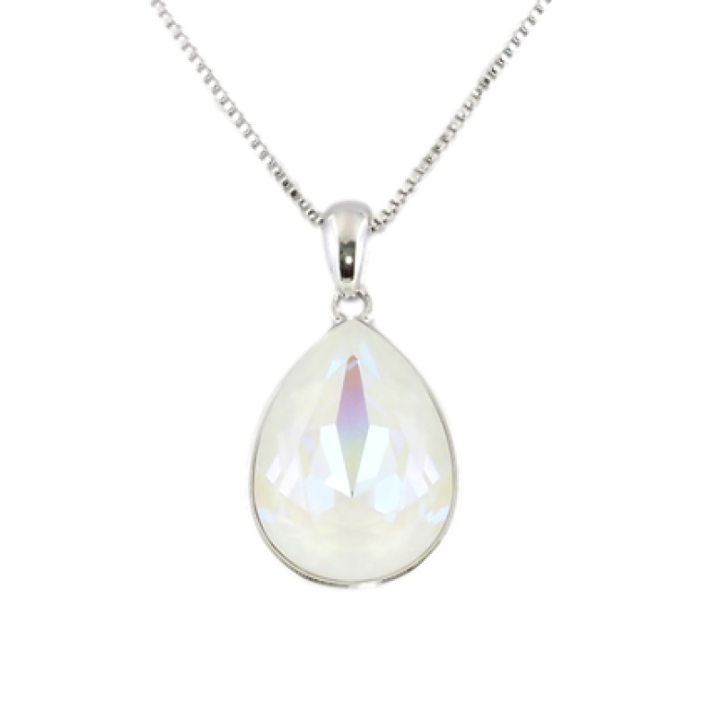 Кулон Xuping колір Родій із кристалами Swarovski на ланцюжку Кристал White Opal довжина 39.5-45см х 1мм фото №4 Кулон Xuping колір Родій із кристалами Swarovski на ланцюжку Кристал White Opal довжина 39.5-45см х 1мм фото №4