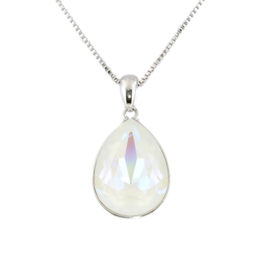 Кулон Xuping цвет Родий с кристаллами Swarovski на цепочке Кристалл White Opal длина 39.5-45см х 1мм фото №1 Кулон Xuping цвет Родий с кристаллами Swarovski на цепочке Кристалл White Opal длина 39.5-45см х 1мм фото №1