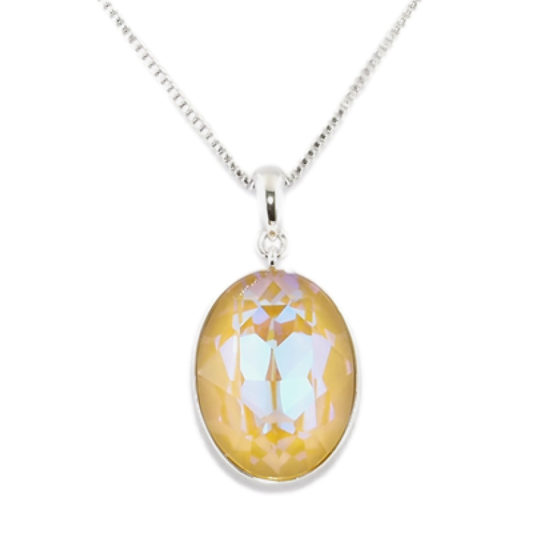 Кулон Xuping колір Родій із кристалами Swarovski на ланцюжку Кристал Peach Delite довжина 39-45см х 1мм фото №4 Кулон Xuping колір Родій із кристалами Swarovski на ланцюжку Кристал Peach Delite довжина 39-45см х 1мм фото №4