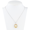 Кулон Xuping колір Родій із кристалами Swarovski на ланцюжку Кристал Peach Delite довжина 39-45см х 1мм фото №2