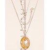 Кулон Xuping колір Родій із кристалами Swarovski на ланцюжку Кристал Peach Delite довжина 39-45см х 1мм фото №5