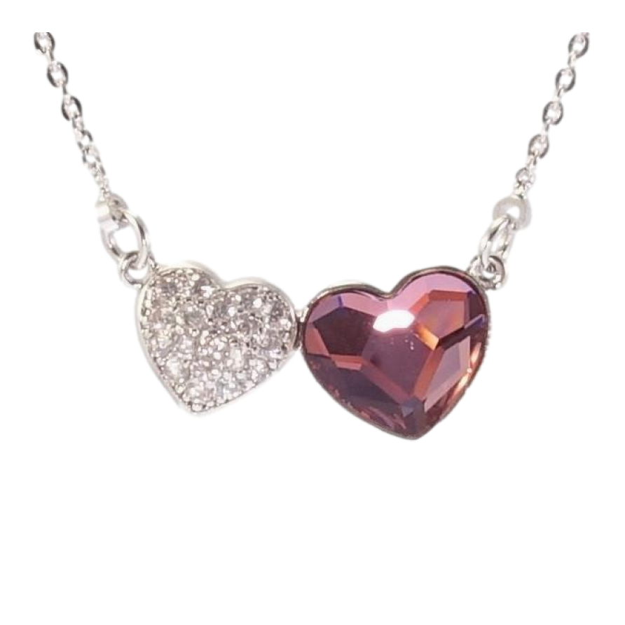 Кулон Xuping цвет Родий с кристаллами Swarovski на цепочке Пара Сердец длина 41-47 см фото №1 Кулон Xuping цвет Родий с кристаллами Swarovski на цепочке Пара Сердец длина 41-47 см фото №1