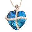 Кулон Xuping колір Родій із кристалами Swarovski на ланцюжку Серце кристал Oceanblue довжина 38-43см х 1мм фото №3 Кулон Xuping колір Родій із кристалами Swarovski на ланцюжку Серце кристал Oceanblue довжина 38-43см х 1мм фото №3