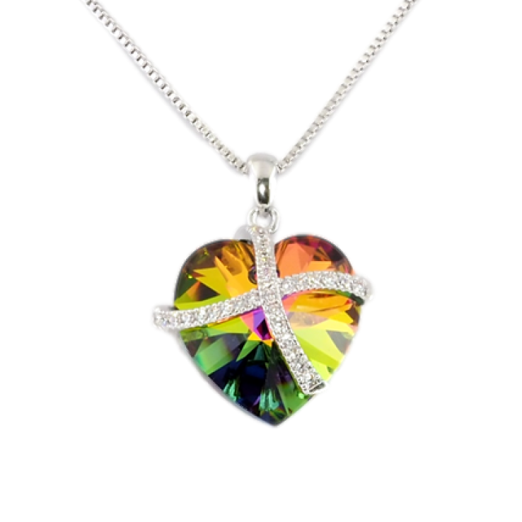 Кулон Xuping колір Родій із кристалами Swarovski на ланцюжку Серце кристал Vitrail Medium довжина 39-45см х 1мм фото №23 Кулон Xuping колір Родій із кристалами Swarovski на ланцюжку Серце кристал Vitrail Medium довжина 39-45см х 1мм фото №23
