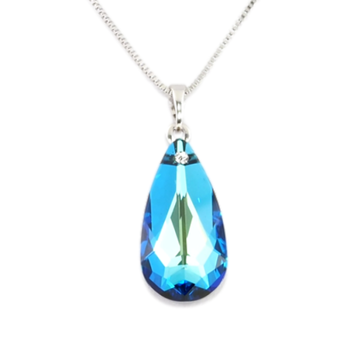 Кулон Xuping цвет Родий с кристаллами Swarovski на цепочке Кристалл Oceanblue длина 40.5-45.5см х 1мм фото №16 Кулон Xuping цвет Родий с кристаллами Swarovski на цепочке Кристалл Oceanblue длина 40.5-45.5см х 1мм фото №16