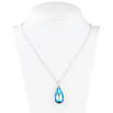 Кулон Xuping колір Родій із кристалами Swarovski на ланцюжку Кристал Oceanblue довжина 40.5-45.5см х 1мм фото №2