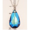 Кулон Xuping колір Родій із кристалами Swarovski на ланцюжку Кристал Oceanblue довжина 40.5-45.5см х 1мм фото №3