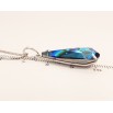 Кулон Xuping колір Родій із кристалами Swarovski на ланцюжку Кристал Oceanblue довжина 40.5-45.5см х 1мм фото №6