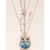 Кулон Xuping цвет Родий с кристаллами Swarovski на цепочке Сова с кристаллом Aquamarine длина 40-45см х 1мм фото №5