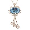 Кулон Xuping цвет Родий с кристаллами Swarovski на цепочке Котик с кристаллом Aquamarine длина 39.5-44см х фото №3 Кулон Xuping цвет Родий с кристаллами Swarovski на цепочке Котик с кристаллом Aquamarine длина 39.5-44см х фото №3
