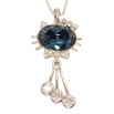 Кулон Xuping колір Родій із кристалами Swarovski на ланцюжку Котик із кристалом Montana довжина 40-45см х 1мм фото №3 Кулон Xuping колір Родій із кристалами Swarovski на ланцюжку Котик із кристалом Montana довжина 40-45см х 1мм фото №3