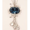 Кулон Xuping колір Родій із кристалами Swarovski на ланцюжку Котик із кристалом Montana довжина 40-45см х 1мм фото №4 Кулон Xuping колір Родій із кристалами Swarovski на ланцюжку Котик із кристалом Montana довжина 40-45см х 1мм фото №4