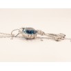 Кулон Xuping колір Родій із кристалами Swarovski на ланцюжку Котик із кристалом Montana довжина 40-45см х 1мм фото №6 Кулон Xuping колір Родій із кристалами Swarovski на ланцюжку Котик із кристалом Montana довжина 40-45см х 1мм фото №6