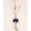 Кулон Xuping колір Родій із кристалами Swarovski на ланцюжку Котик із кристалом Montana довжина 40-45см х 1мм фото №7 Кулон Xuping колір Родій із кристалами Swarovski на ланцюжку Котик із кристалом Montana довжина 40-45см х 1мм фото №7