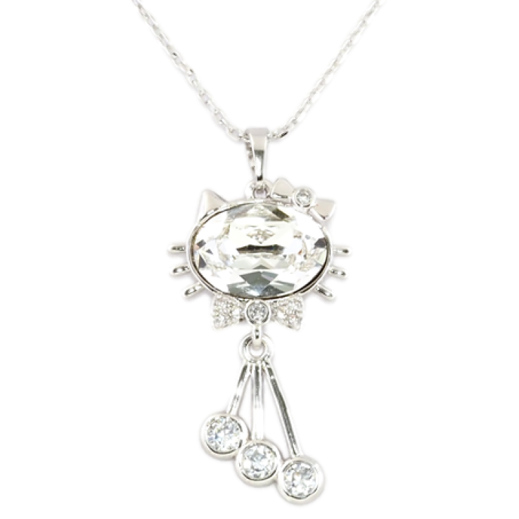 Кулон Xuping цвет Родий с кристаллами Swarovski на цепочке Котик с кристаллом Clear длина 39.5-42.5см х 1мм фото №21 Кулон Xuping цвет Родий с кристаллами Swarovski на цепочке Котик с кристаллом Clear длина 39.5-42.5см х 1мм фото №21