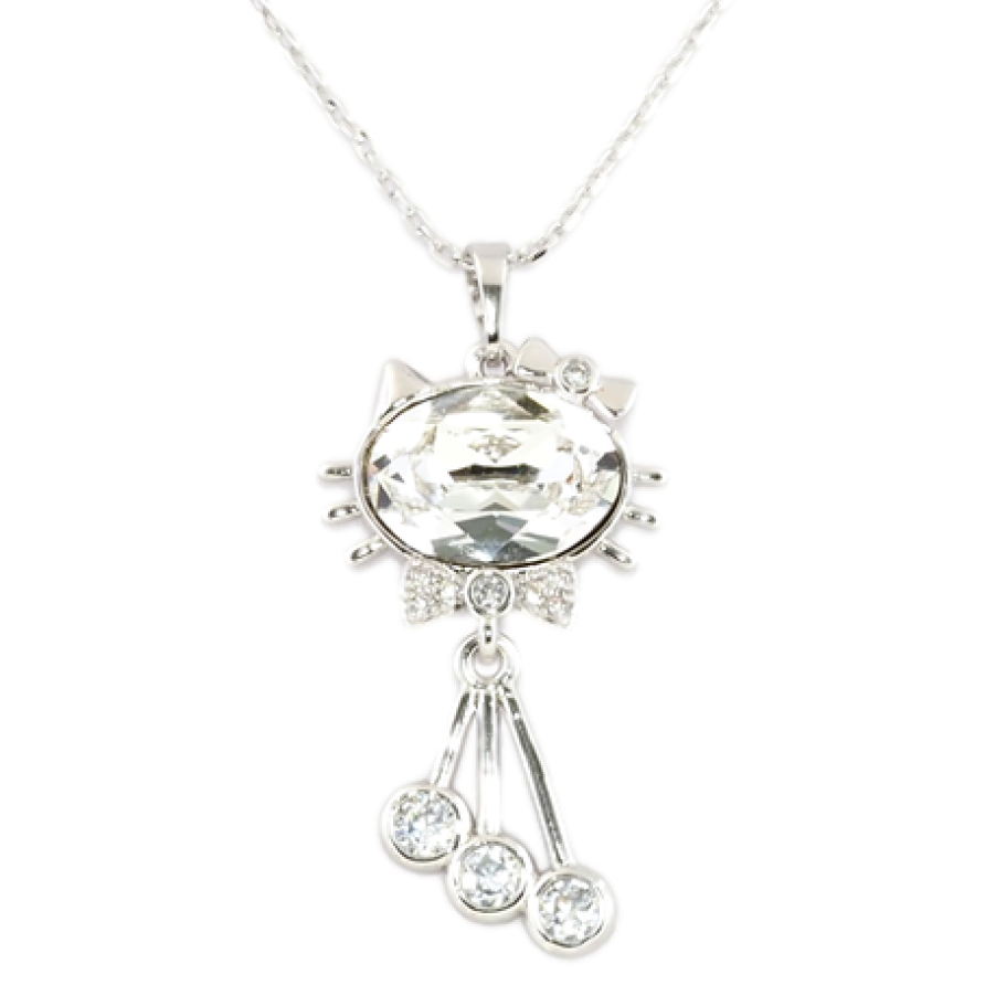 Кулон Xuping цвет Родий с кристаллами Swarovski на цепочке Котик с кристаллом Clear длина 39.5-42.5см х 1мм фото №1 Кулон Xuping цвет Родий с кристаллами Swarovski на цепочке Котик с кристаллом Clear длина 39.5-42.5см х 1мм фото №1