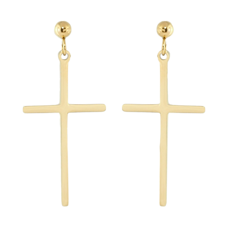 Серьги Xuping TTM Stainless Steel цвет 14K пусеты Крестики фото №16
