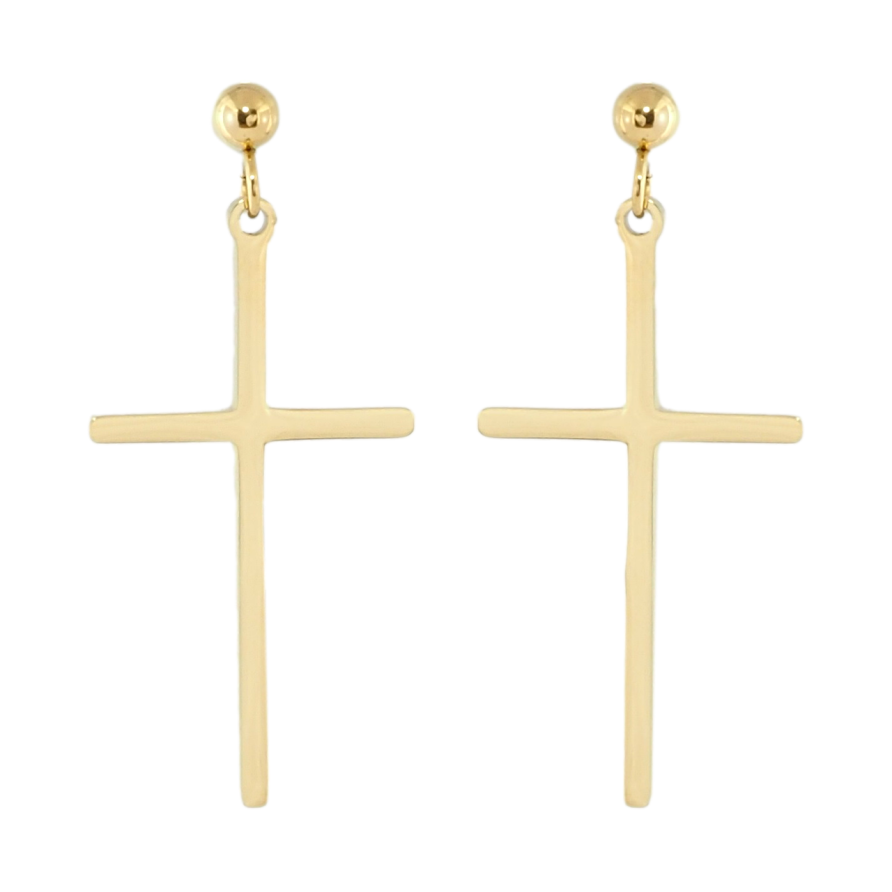 Серьги Xuping TTM Stainless Steel цвет 14K пусеты Крестики фото №1 Серьги Xuping TTM Stainless Steel цвет 14K пусеты Крестики фото №1