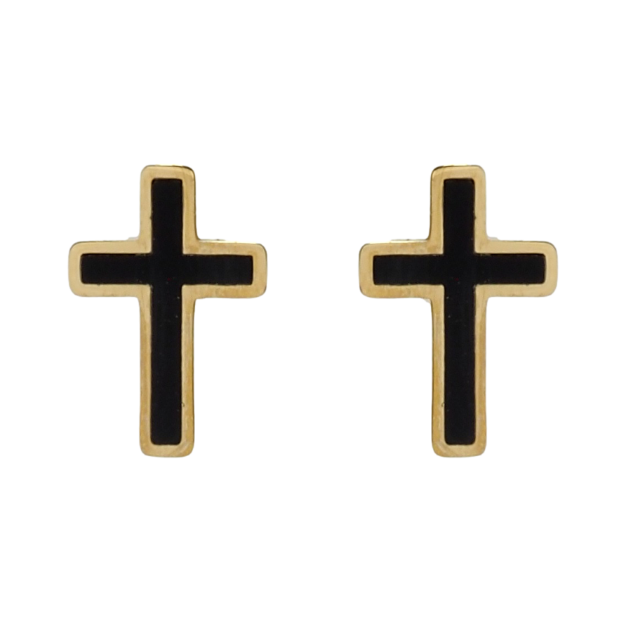 Серьги Xuping TTM Stainless Steel цвет 14K пусеты Крестики фото №1 Серьги Xuping TTM Stainless Steel цвет 14K пусеты Крестики фото №1