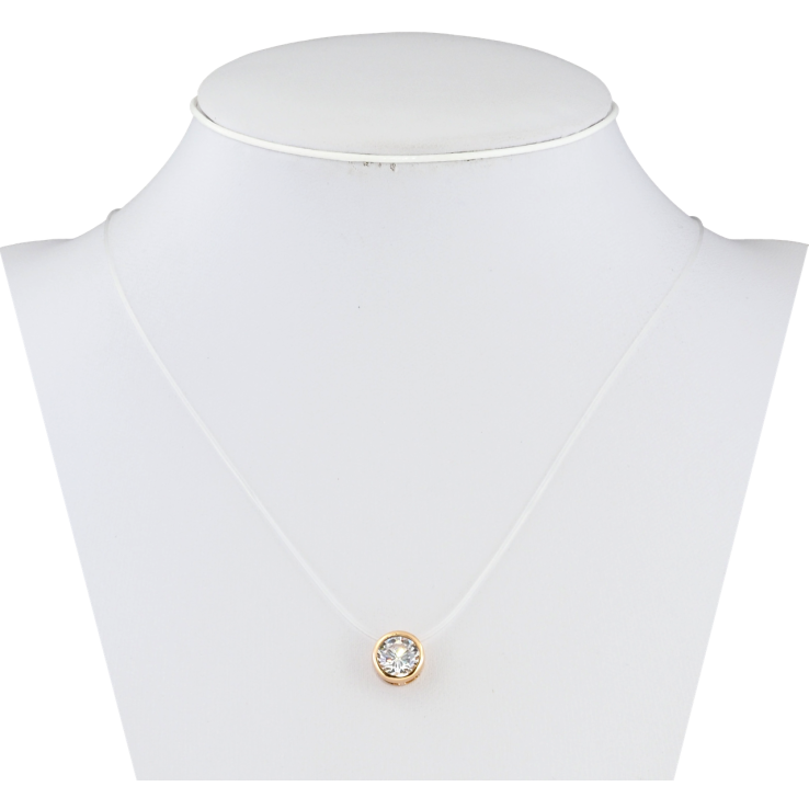 Кулон на силиконовой леске Xuping Позолота 18K Фианит, ø 8мм длина 45-50см х 1мм фото №6