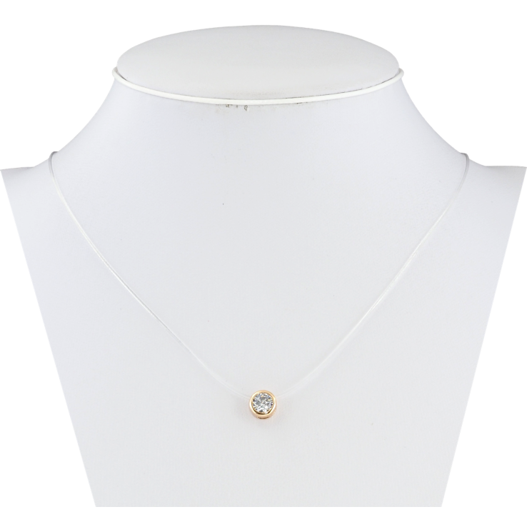 Кулон на силиконовой леске Xuping Позолота 18K Фианит, ø 6мм длина 45-50см х 1мм фото №3