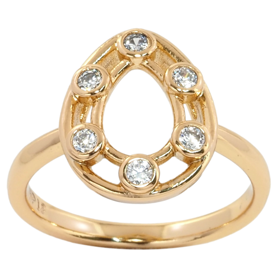 Кольцо Xuping Позолота 18K Капелька с вставками циркония фото №1 Кольцо Xuping Позолота 18K Капелька с вставками циркония фото №1