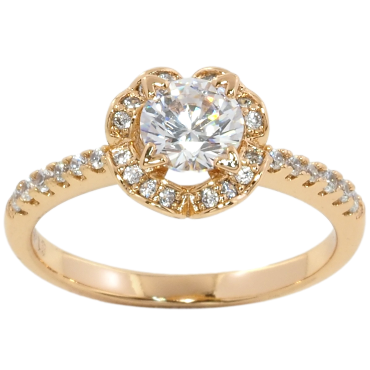 Каблучка Xuping Позолота 18K Фіаніт в оправі серця фото №6 Каблучка Xuping Позолота 18K Фіаніт в оправі серця фото №6
