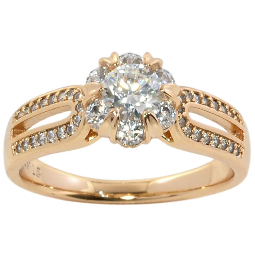 Кольцо Xuping Позолота 18K Кристальный цветочек фото №1 Кольцо Xuping Позолота 18K Кристальный цветочек фото №1