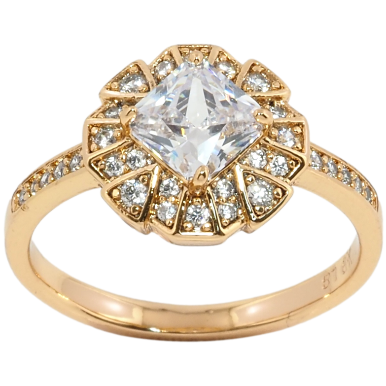 Каблучка Xuping Позолота 18K Кристальний блиск фото №1 Каблучка Xuping Позолота 18K Кристальний блиск фото №1