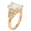 Кольцо Xuping Позолота 18K Крупный фианит с дорожками циркония фото №2 Кольцо Xuping Позолота 18K Крупный фианит с дорожками циркония фото №2