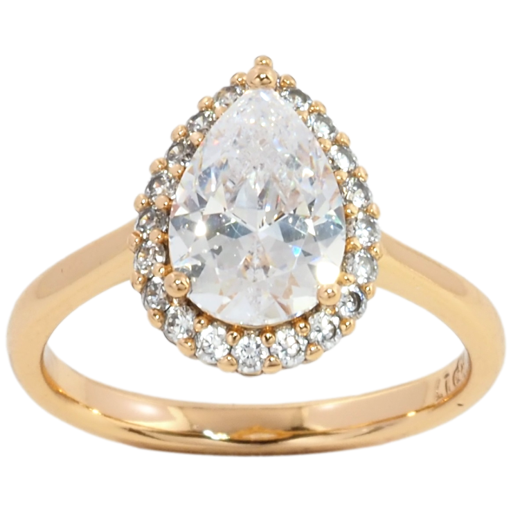 Каблучка Xuping Позолота 18K Кришталева крапелька фото №21