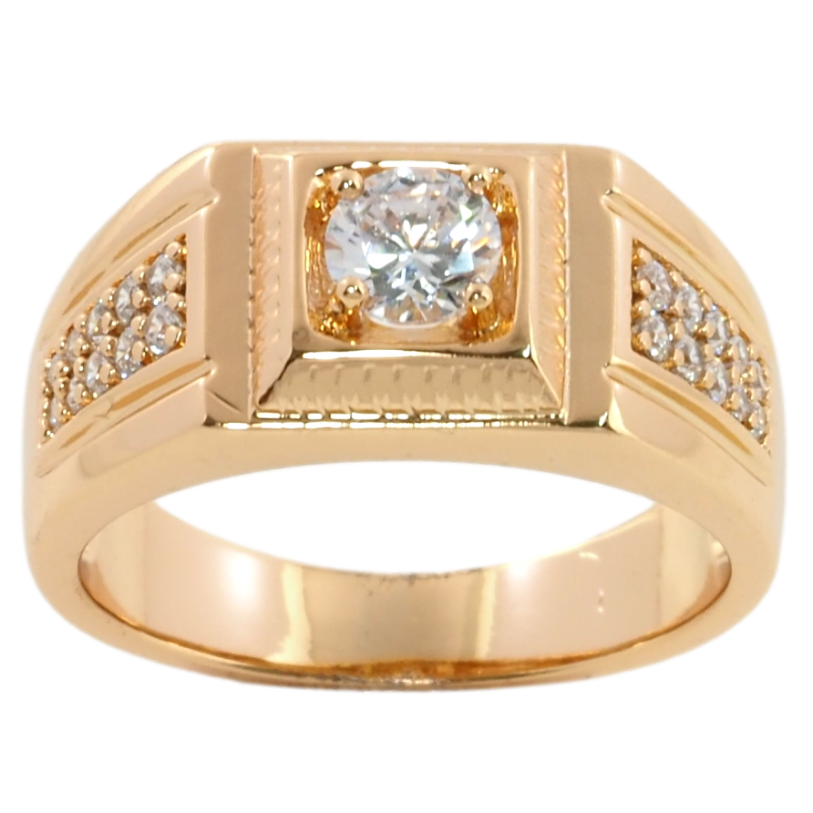Перстень Xuping Позолота 18K Фіаніт із доріжками цирконію фото №1