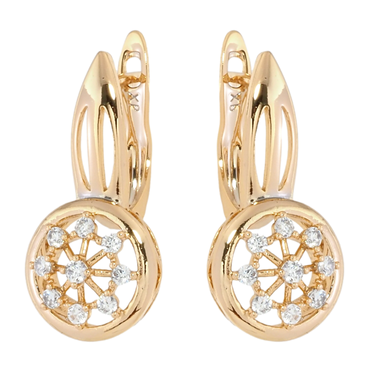 Серьги Xuping Позолота 18K английский замок Круги с узором цирконием фото №15 Серьги Xuping Позолота 18K английский замок Круги с узором цирконием фото №15