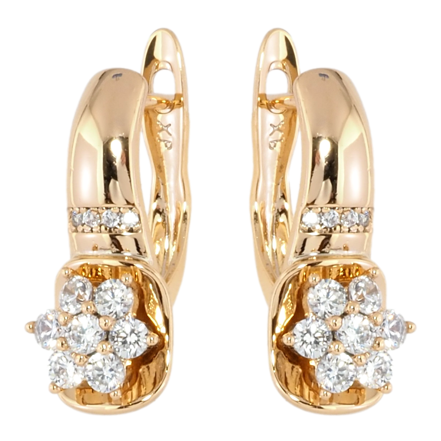 Серьги Xuping Позолота 18K английский замок Кристальные цветочки фото №1 Серьги Xuping Позолота 18K английский замок Кристальные цветочки фото №1