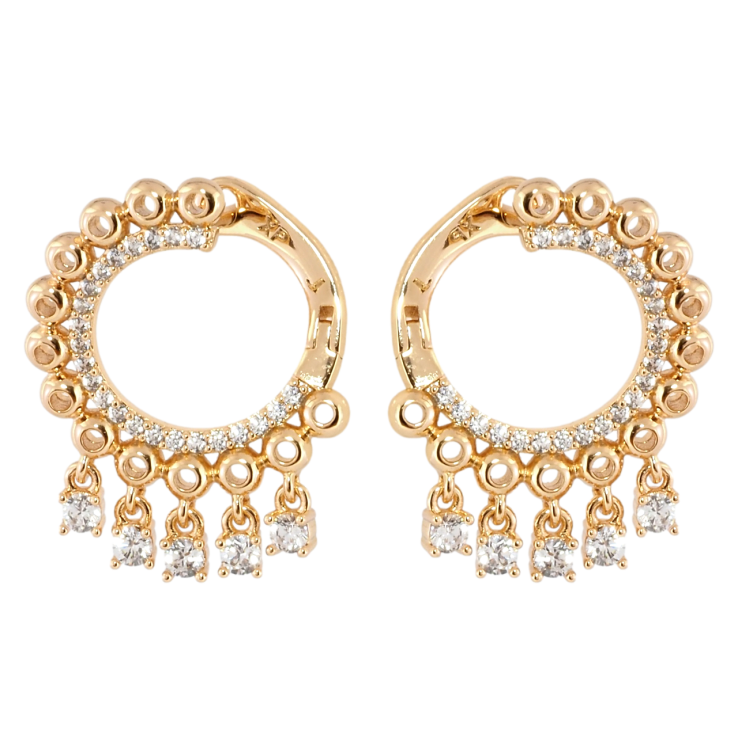 Серьги Xuping Позолота 18K английский замок Декоративные колечки с кристальными подвесками фото №10 Серьги Xuping Позолота 18K английский замок Декоративные колечки с кристальными подвесками фото №10