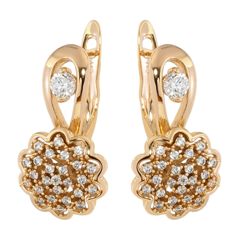 Сережки Xuping Позолота 18K англійський замок Квіточки з інкрустацією цирконієм фото №13 Сережки Xuping Позолота 18K англійський замок Квіточки з інкрустацією цирконієм фото №13