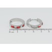 Серьги Xuping TTM Stainless Steel цвет Родий колечки Вставки красные кристаллы фото №2 Серьги Xuping TTM Stainless Steel цвет Родий колечки Вставки красные кристаллы фото №2